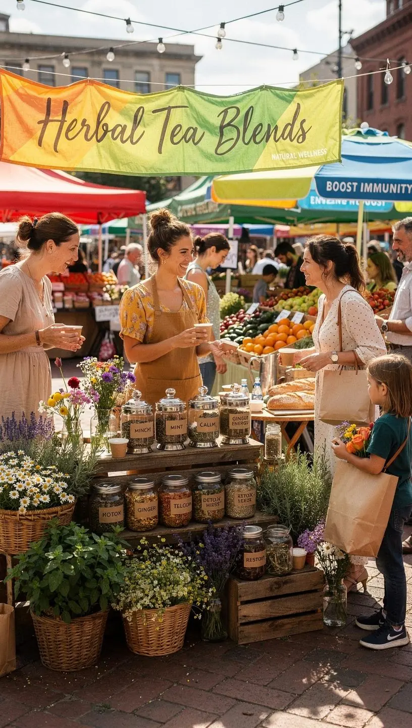 Daugiasluoksnis žolelių arbatos rinkinys su įvairiomis džiovintomis žolelėmis ir žiedais.